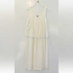 Soft Surroundings Ivory Chiffon Midi Dress Womens Size PS